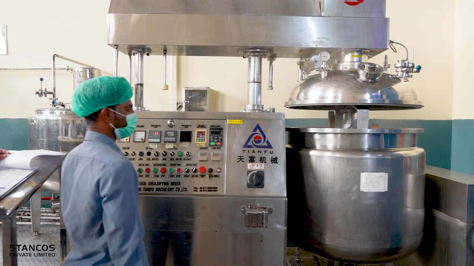 Stancos bulk manufacturing equipment and operator